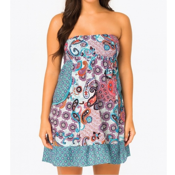 No Boundaries dress sleeveless smocked top large front pockets ruffle hem SZ LG - Picture 1 of 9